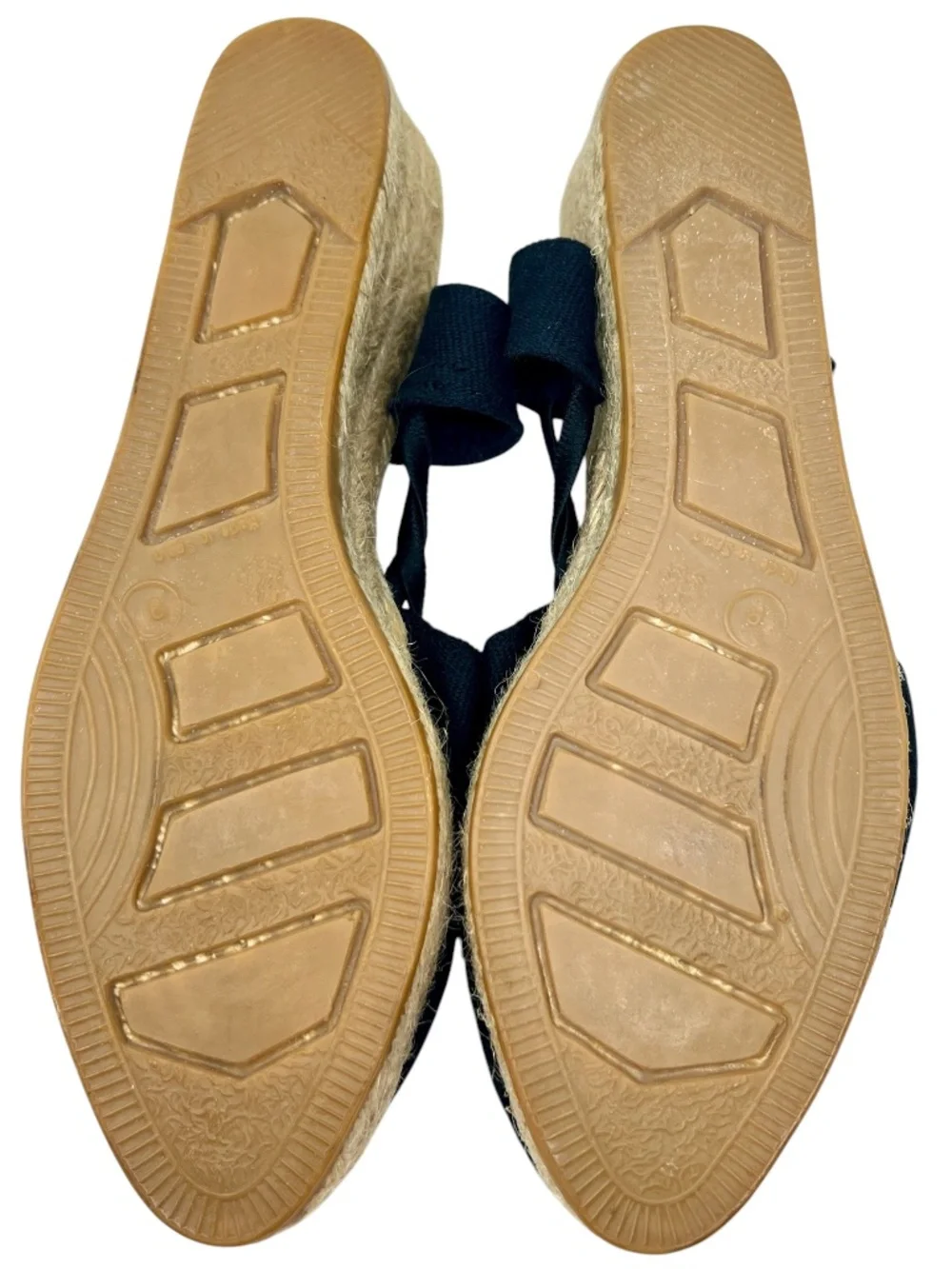 Women's Sesto Black Espadrille Wedge Slip Ons size 9